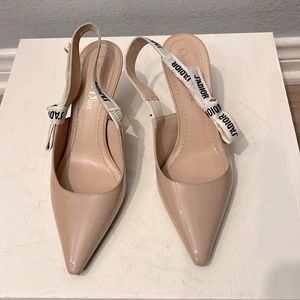 Dior Jadior Nude Patent Slingback Ribbon Pump 37